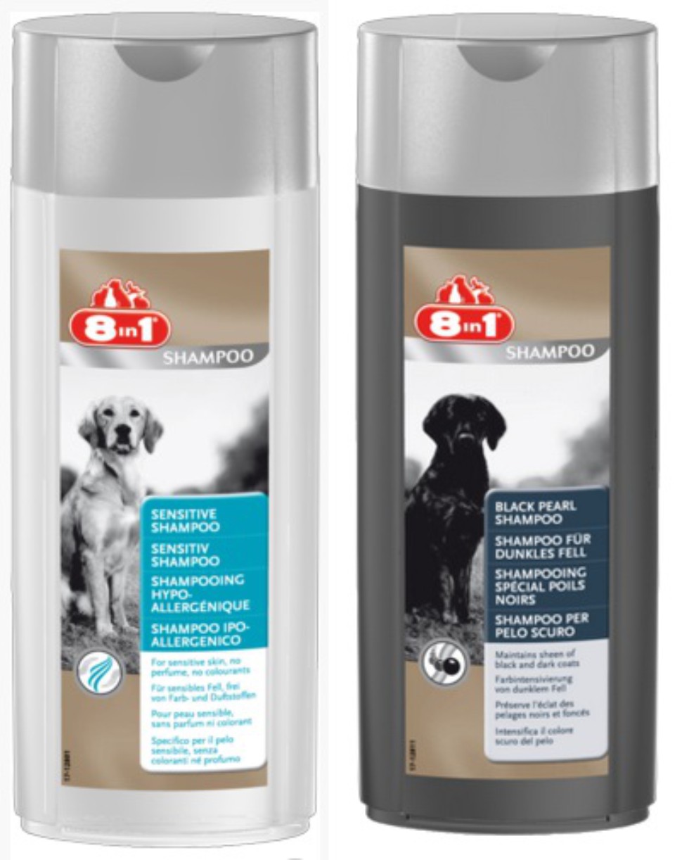 8in1 Kombi Shampoo sensitive und dunkles Fell je 250 ml Hundepflege Hundeshampoo
