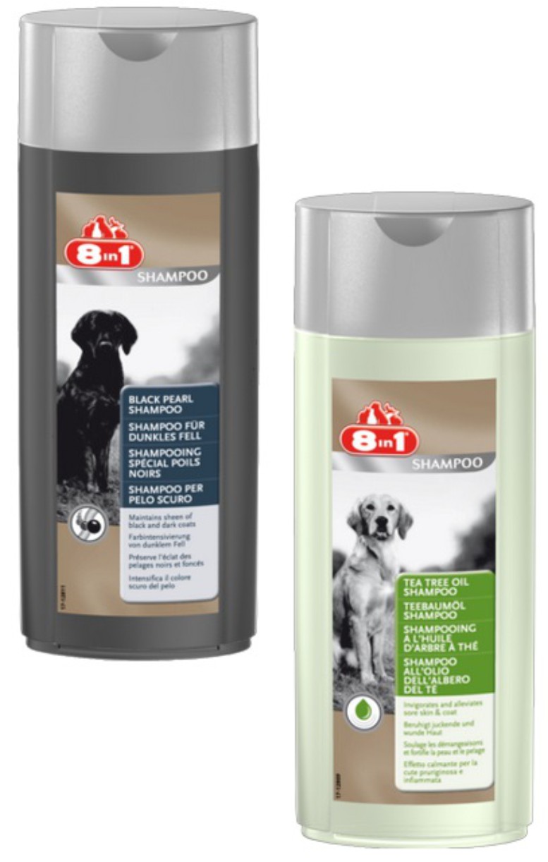 8in1 Kombi Shampoo Teebaumöl und  dunkles Fell je 250ml Hundepflege Hundeshampoo