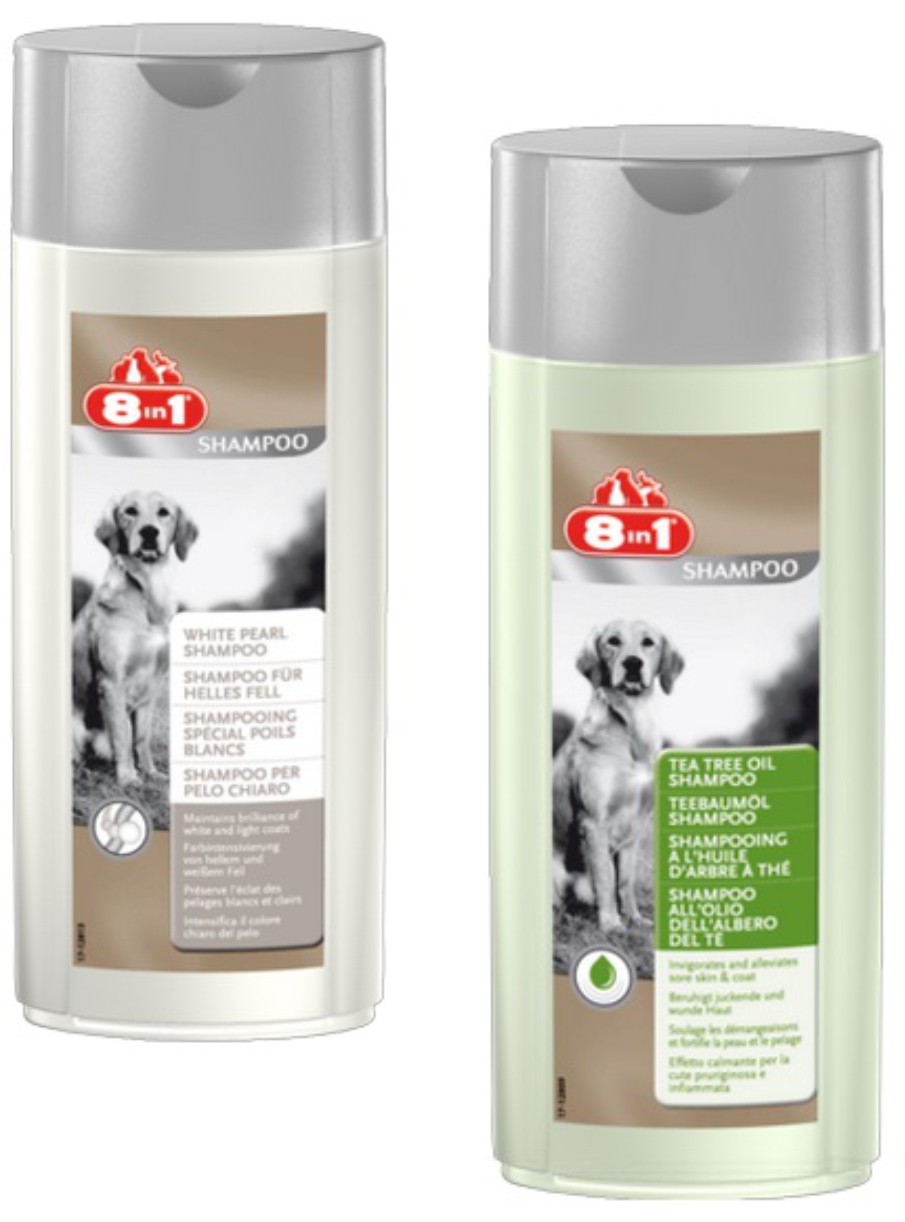 8in1 Kombi Shampoo helles Fell und Teebaumöl je 250ml Hundepflege Hundeshampoo