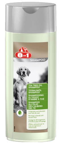 8in1 Teebaumöl Shampoo 250ml gegen juckende und gereizte Haut Hunde €3,56/100ml.