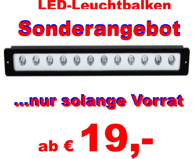 LED Leuchtbalken 38 cm 8x1 Watt LED weiss Sonderangebot