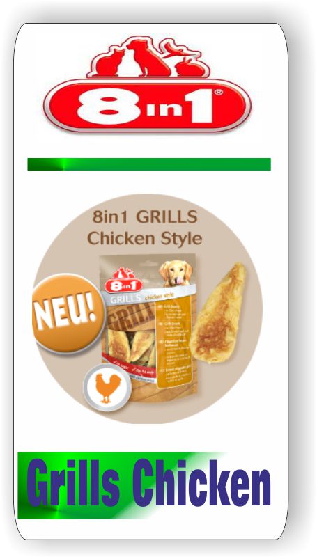 8in1 Grills Chicken 80 gr. Hundefutter Belohnung für alle Hunde