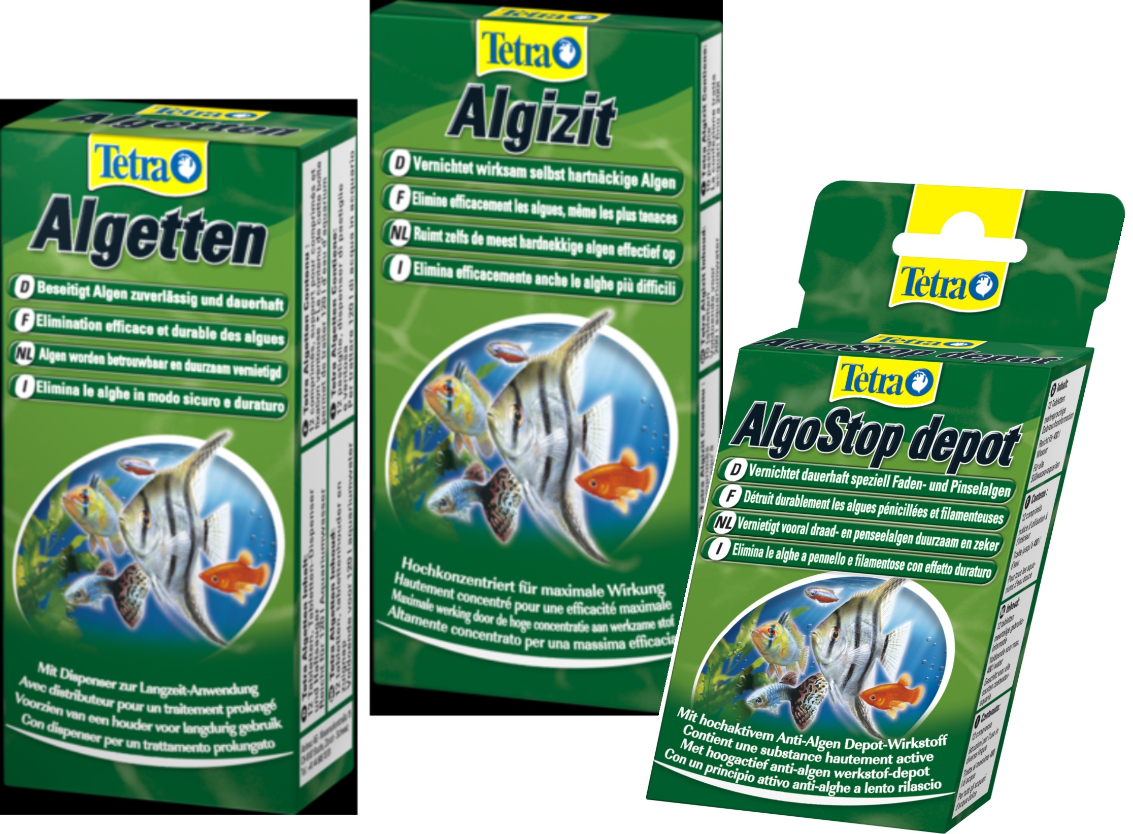 Tetra Kombipack Algizit, Algetten u. AlgoStop depot bekämpft u vernichtet Algen.