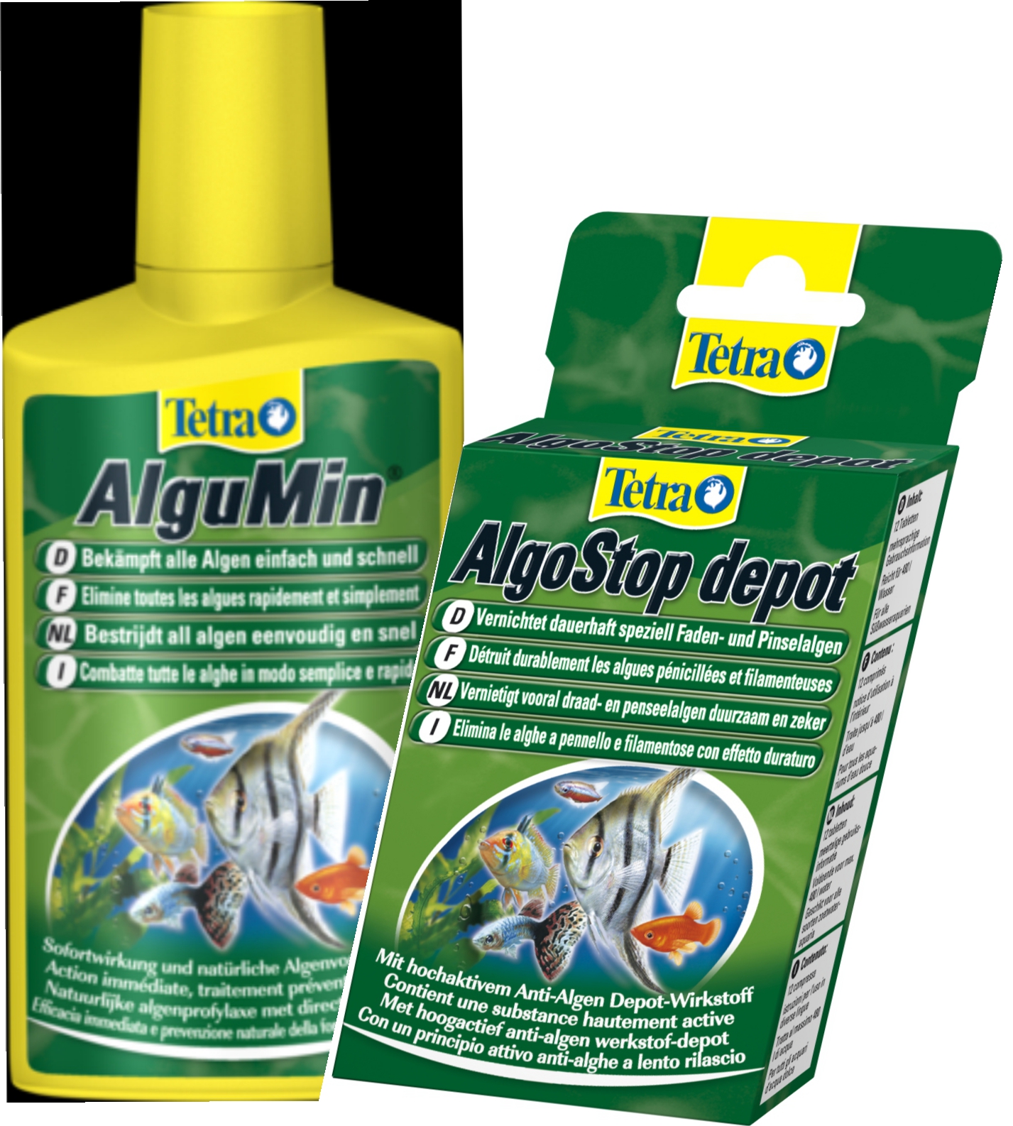 Tetra Kombipack AlguMin 100 ml u. AlgoStop depot vernichtet Algen und beugt vor