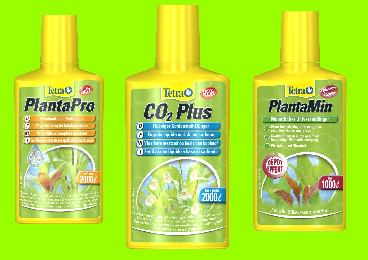 Tetra PlantaPro u. Tetra Co2 plus u. PlantaMin je 250ml Düngeset mit Kohlenstoff