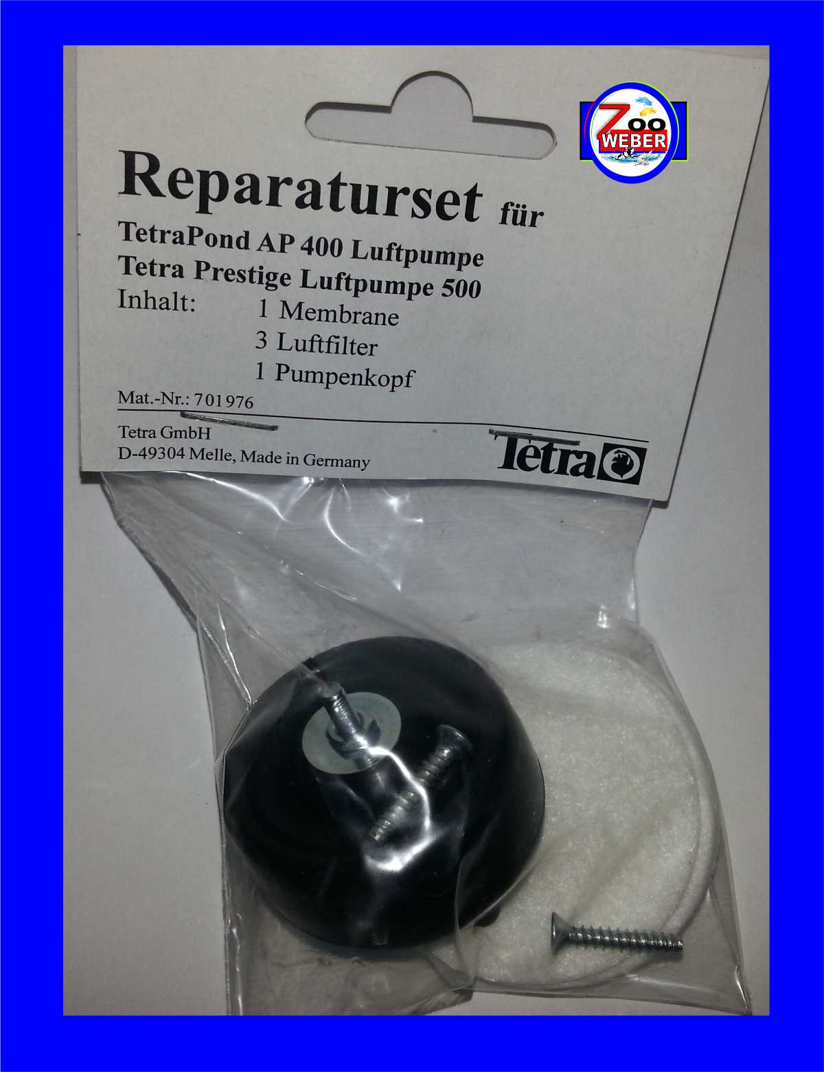 Membran Ersatzteilset für Tetra Lüfterpumpe AP 400 Pond Teichlüfterpumpe